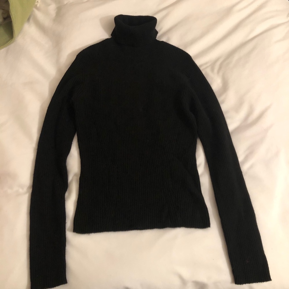 Black Cashmere Turtleneck Sweater